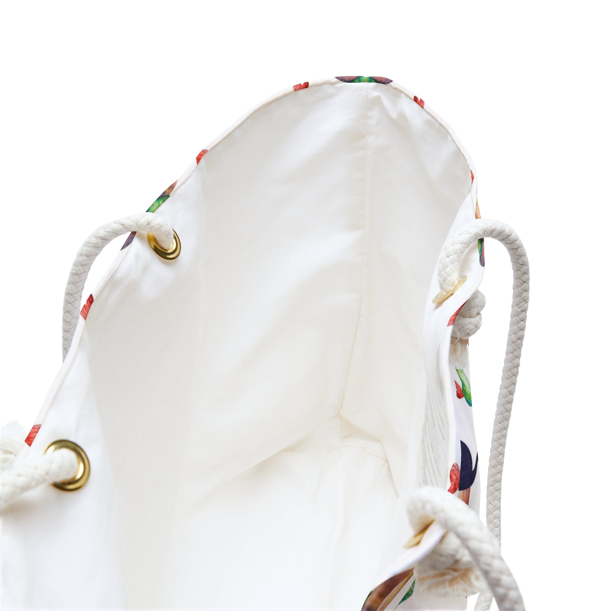 Tote bag with black cat, love hearts and cactus pattern 