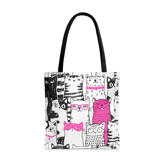 Tote bag with cartoon cats  