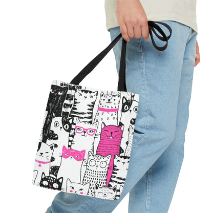 Tote bag with cartoon cats  