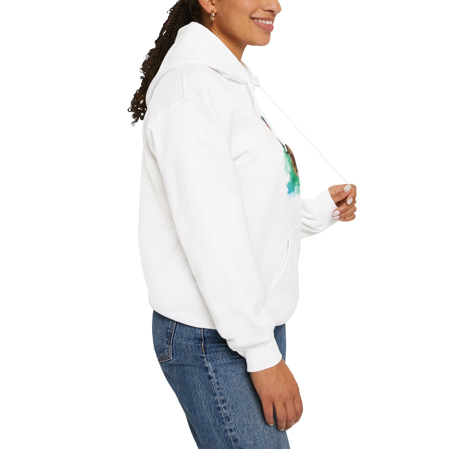 White Baker Boy Cat Themed Hooded Sweatshirt Unisex