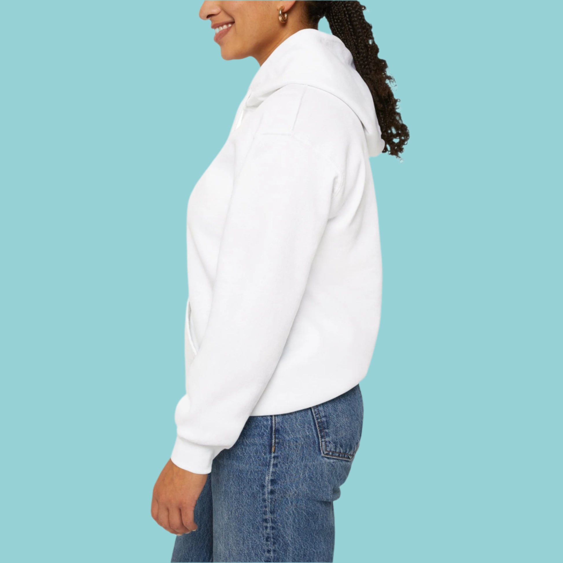 White Buzz Off Cat Themed Hooded Sweatshirt Unisex