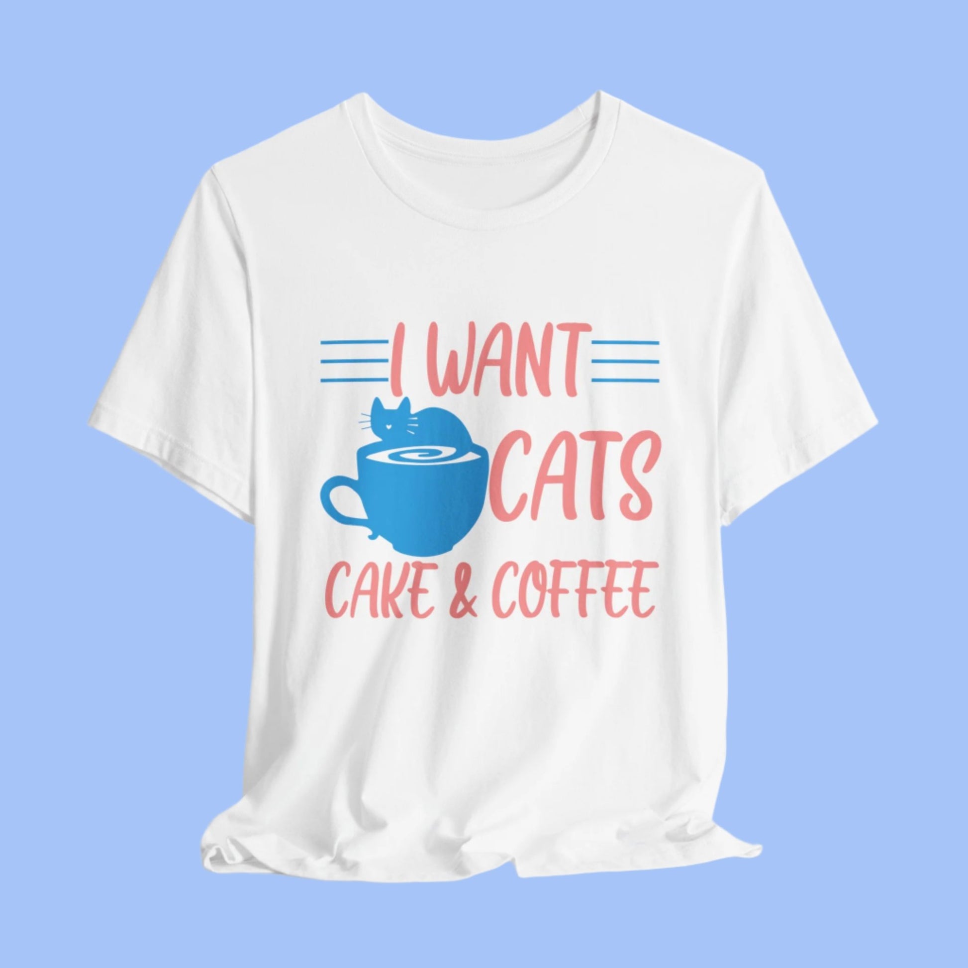 White Cats Cake & Coffee T-Shirt Unisex Crew Neck