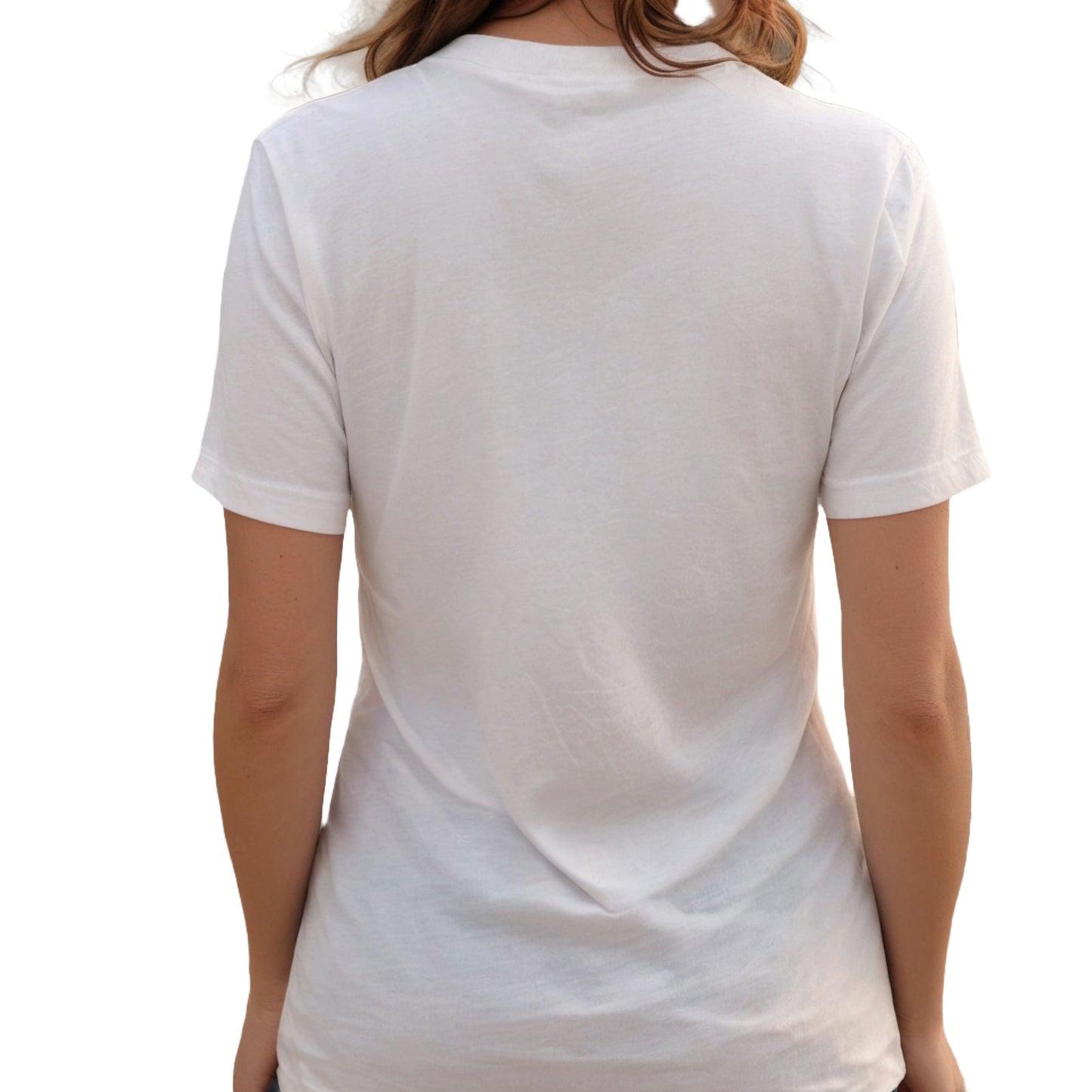 White Lost In Music Cat T-Shirt V-Neck Unisex