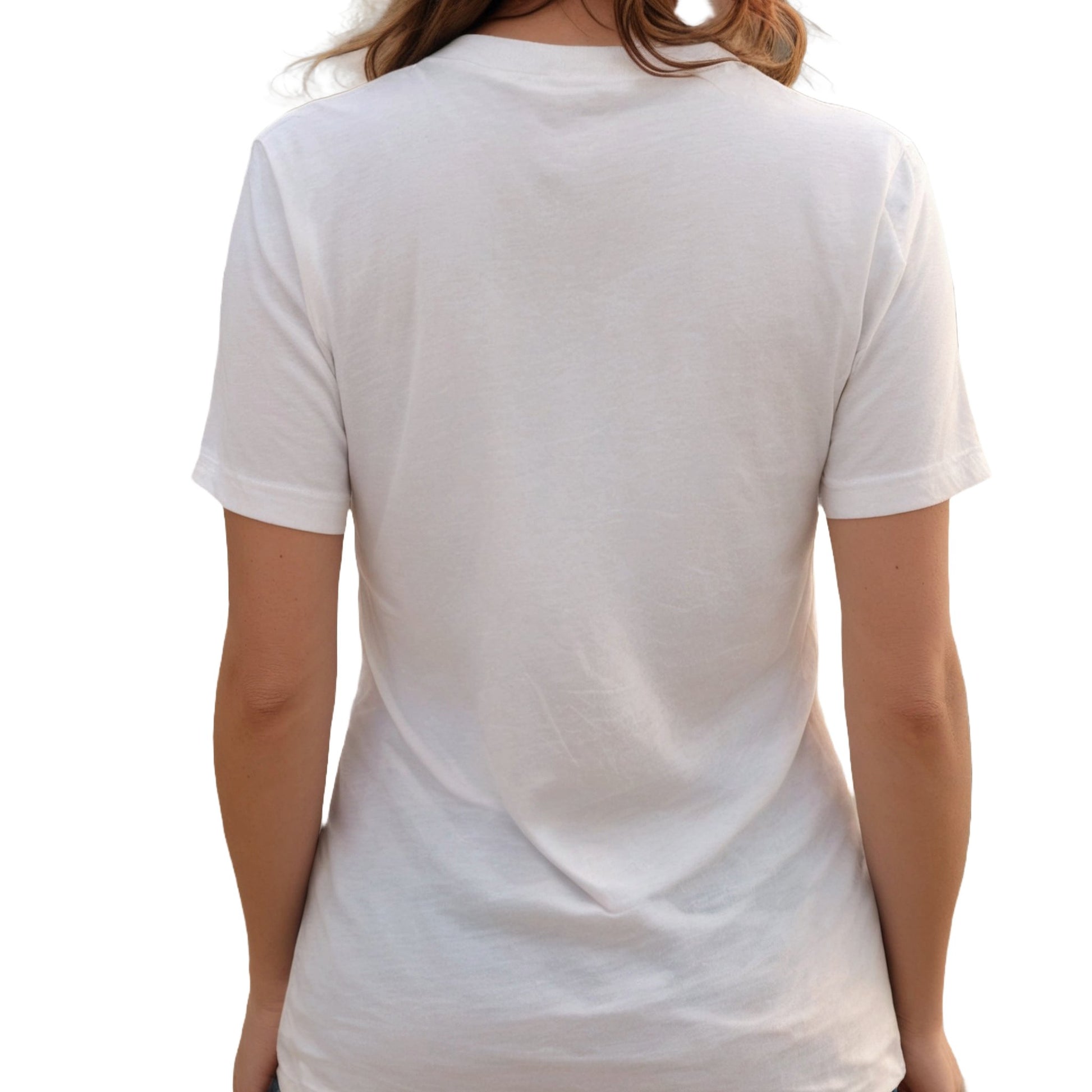 White Lost In Music Cat T-Shirt V-Neck Unisex