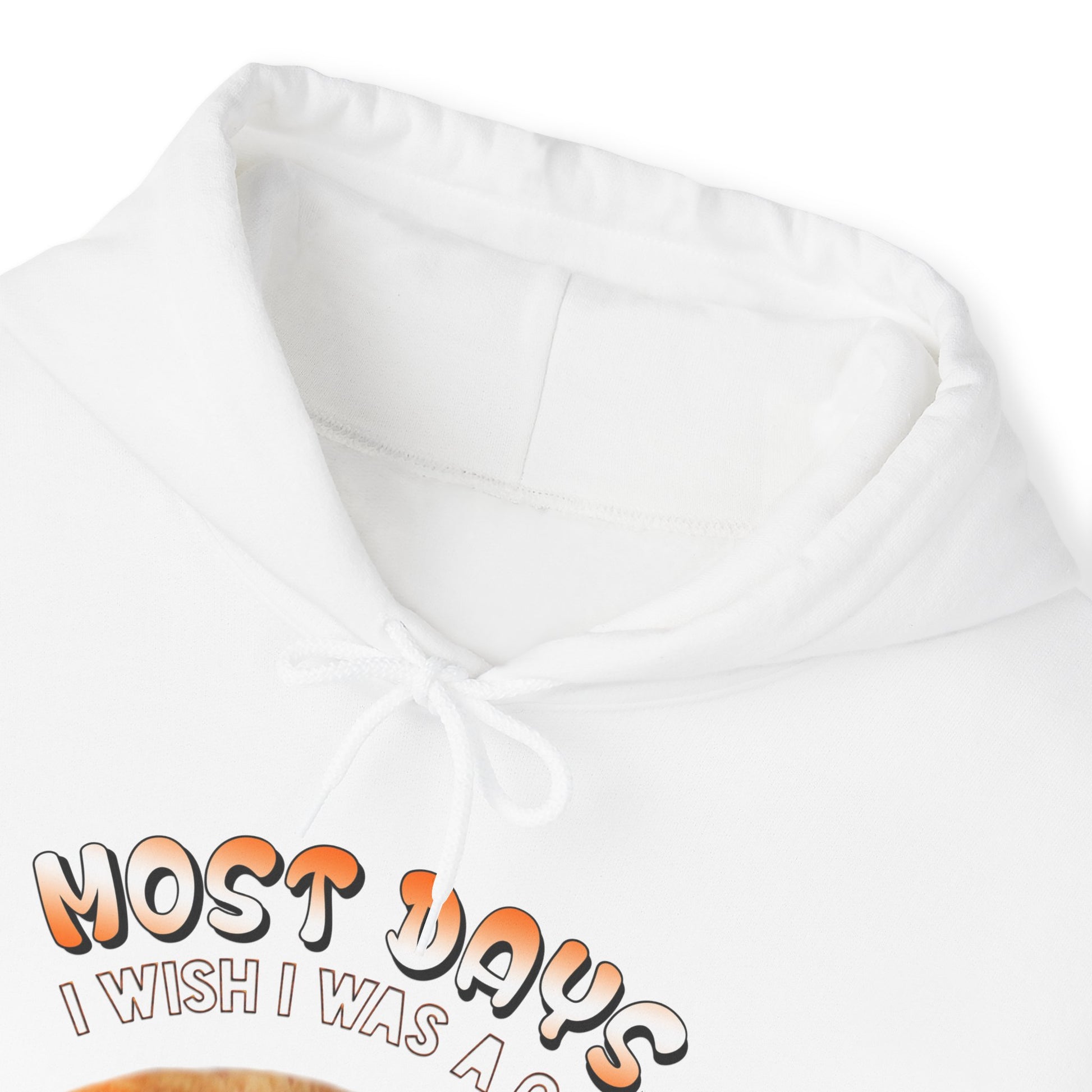 White Most Days Cat Themed Hooded Sweatshirt Unisex 