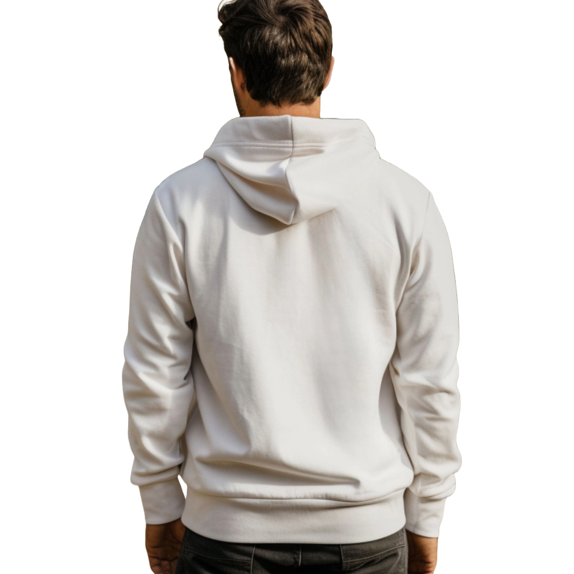 White Not Lazy Cat Themed Hooded Sweatshirt Unisex