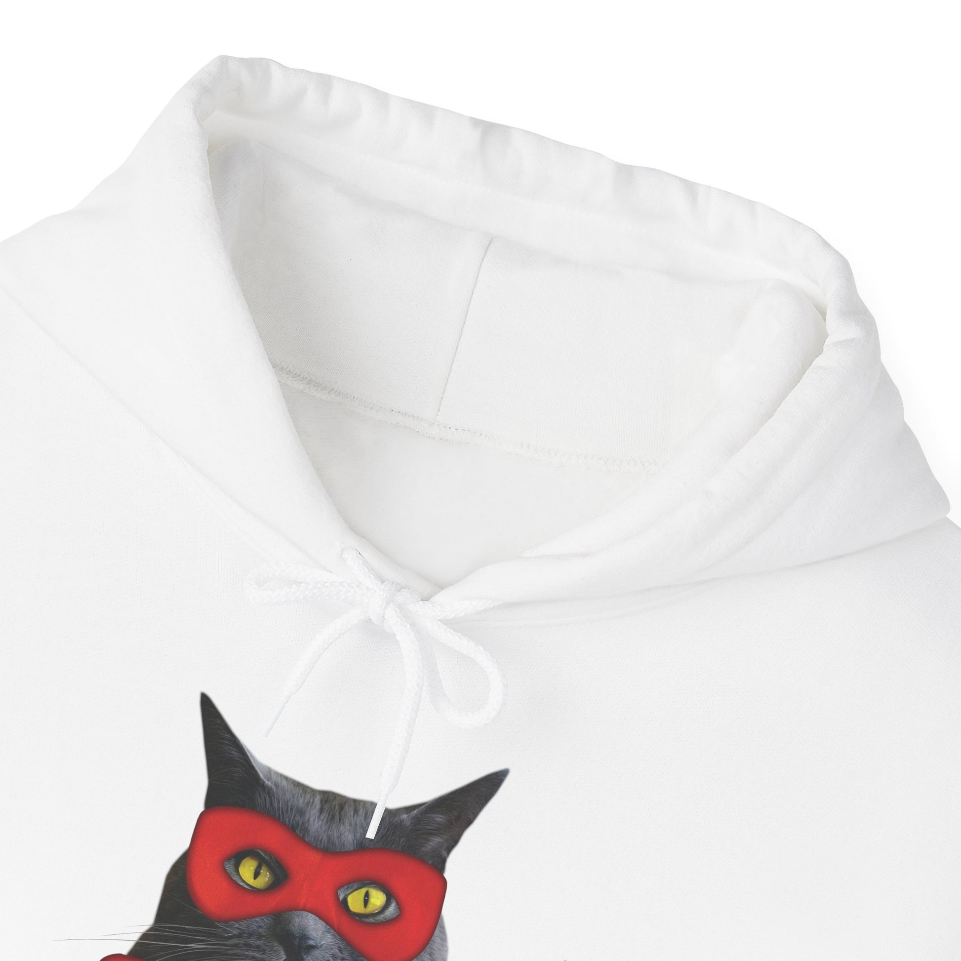 White Super Cat Hooded Sweatshirt Unisex