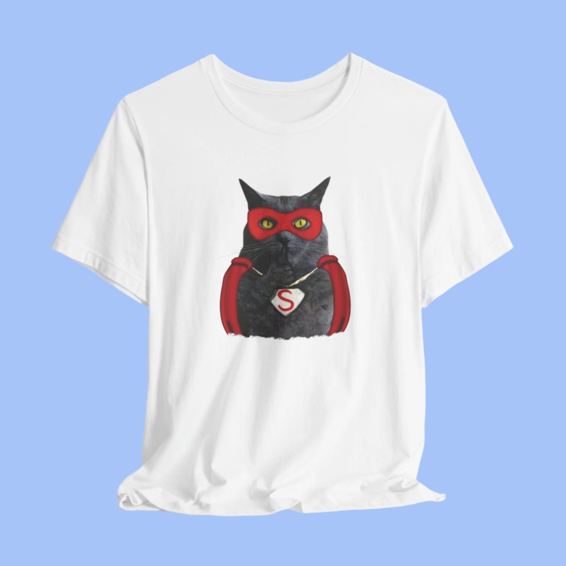 White Super Cat T-Shirt Unisex Crew Neck