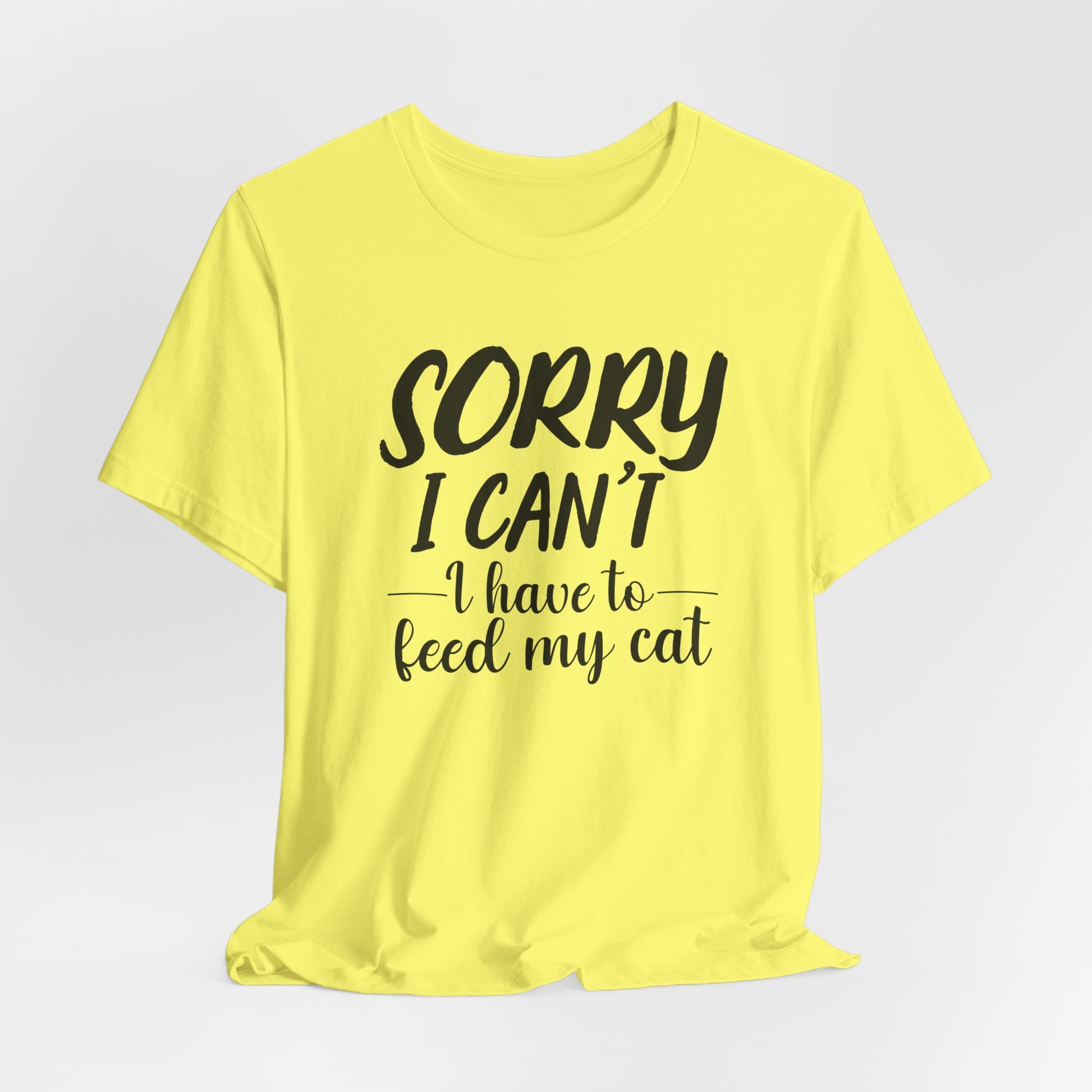 Yellow Feed My Cat T-Shirt Unisex Crew Neck