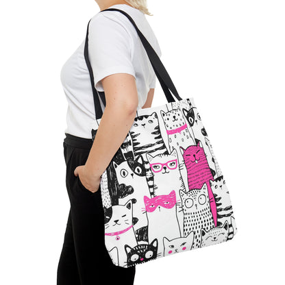 Tote bag with cartoon cats  