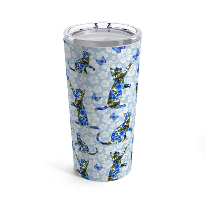 20oz Cats, Butterflies, Flowers design Floral Tumbler 