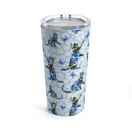 20oz Cats, Butterflies, Flowers design Floral Tumbler 