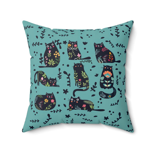 Abstract On Blue Pillow