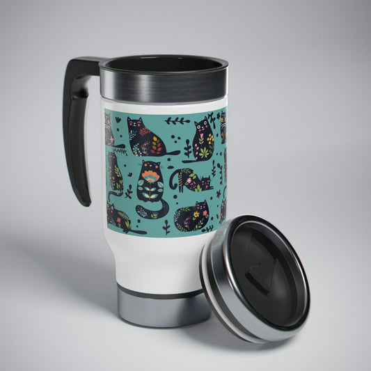 Flower Kitty Travel Mug