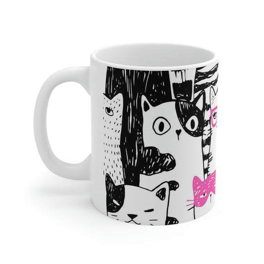 Cat Parade Mug (White)