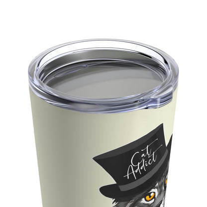 Cat Addict Cream Tumbler 20oz