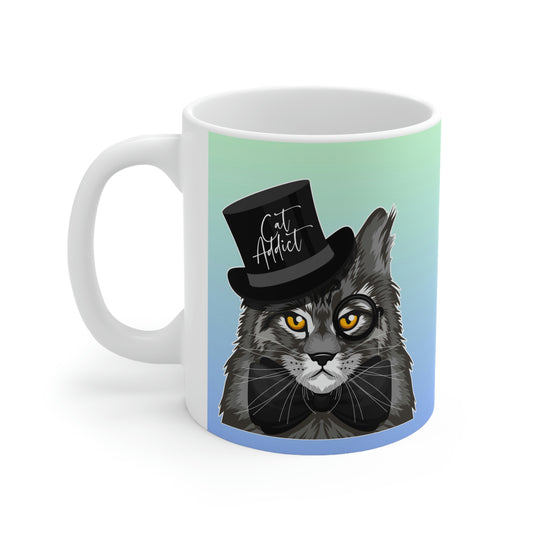 Cat Addict Blue Mug