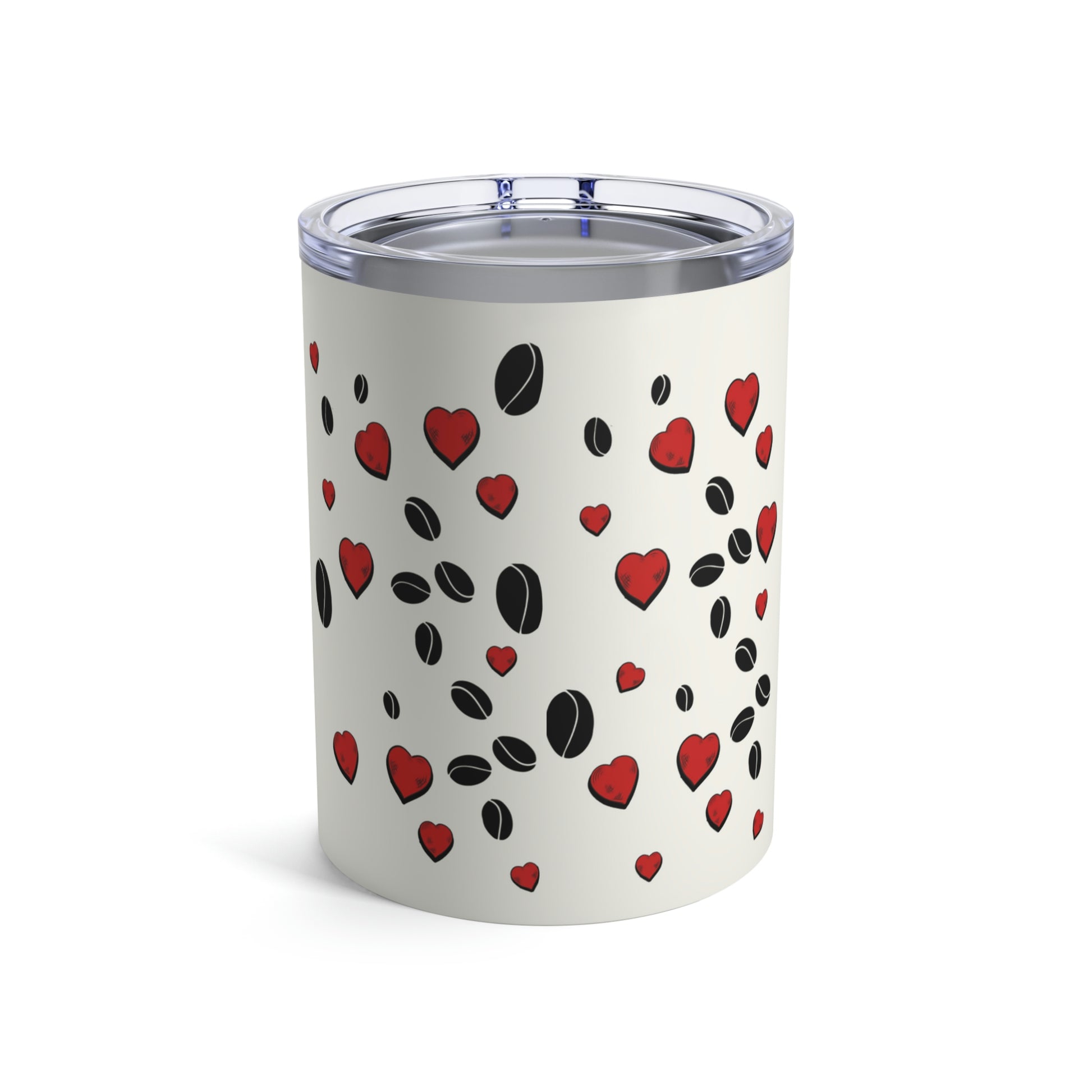 Coffee Beans & Love Hearts Bengal Cat Small Travel Tumbler 10oz