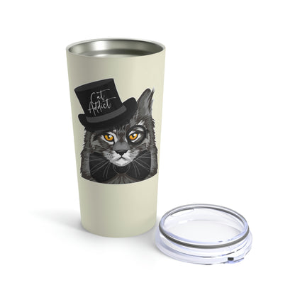 Cat Addict Cream Tumbler 20oz