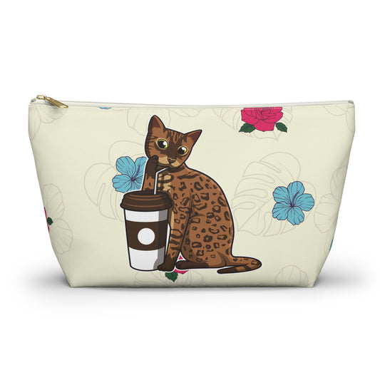 Drinking Cat Accessory Bag (Cream)