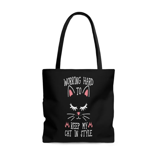 Working Hard Tote Bag - S M L (Black)