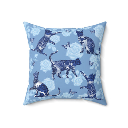 Floral Blue Pillow