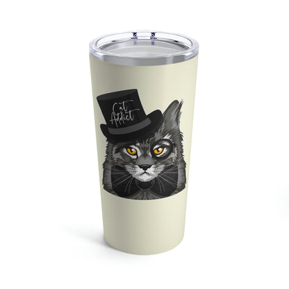 Cat Addict Cream Tumbler 20oz